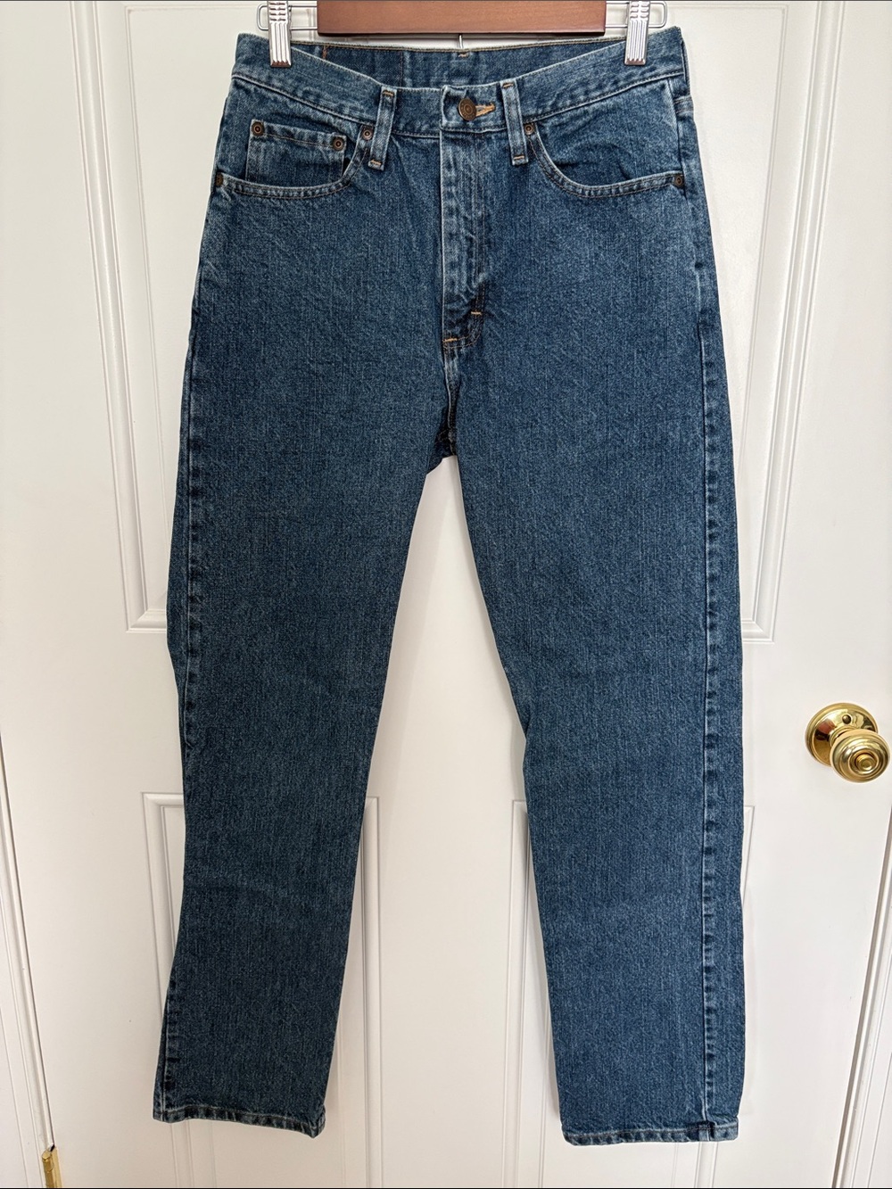 Wrangler Men's Straight Jeans in Dark Blue Denim